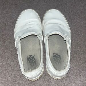 Vans White Slip-On Sneakers Classic Canvas Design